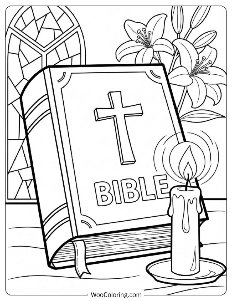 Bible and Candle Still Life for Easter Sunday