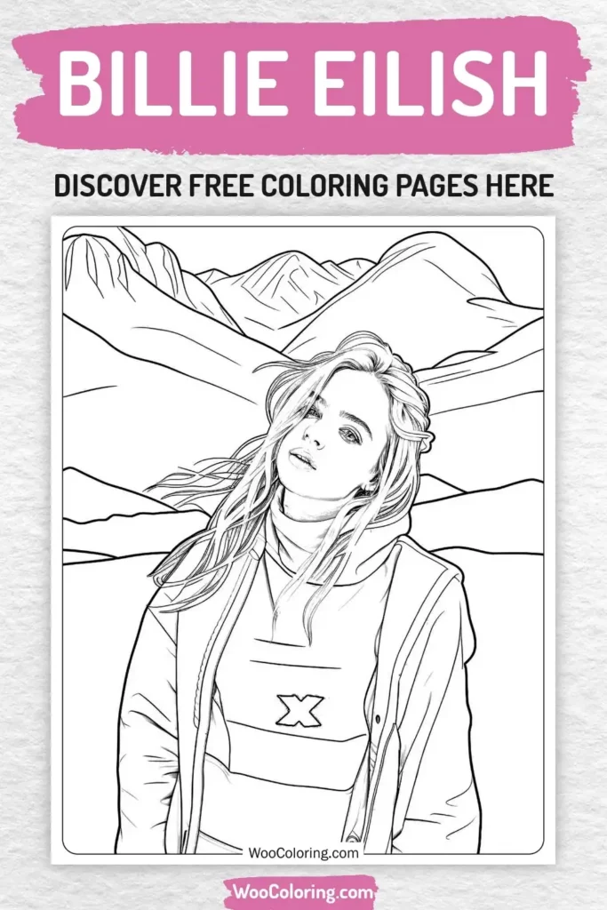 Billie Eilish coloring pages designs for girls