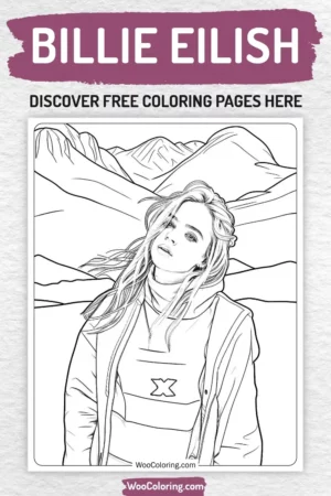 Billie Eilish coloring pages designs for kids