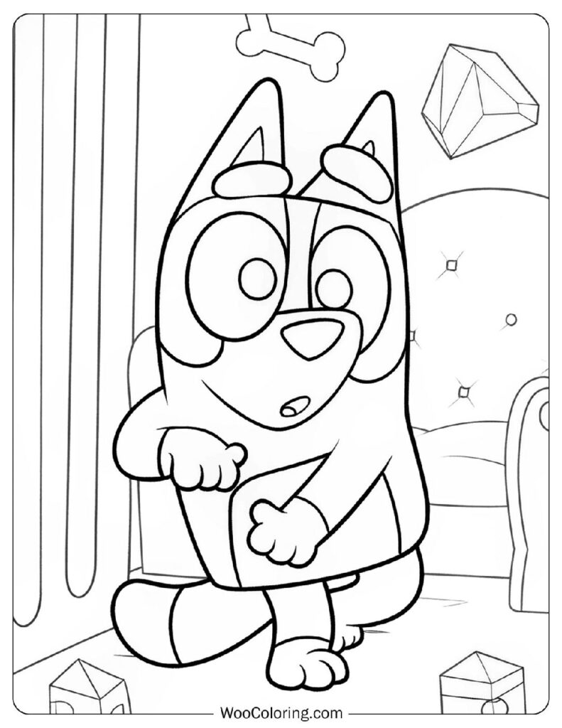 Bingo Dancing Like A Superstar For Kids Coloring