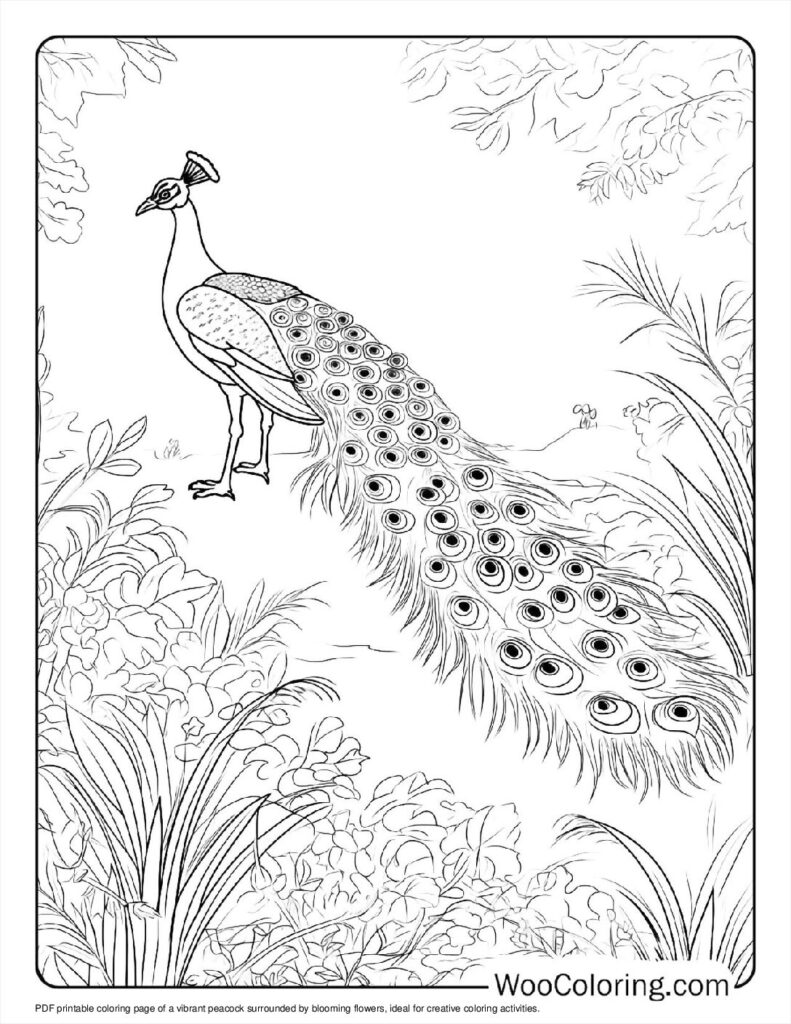 100  Peacock coloring pages  Free PDF To Print  - 35