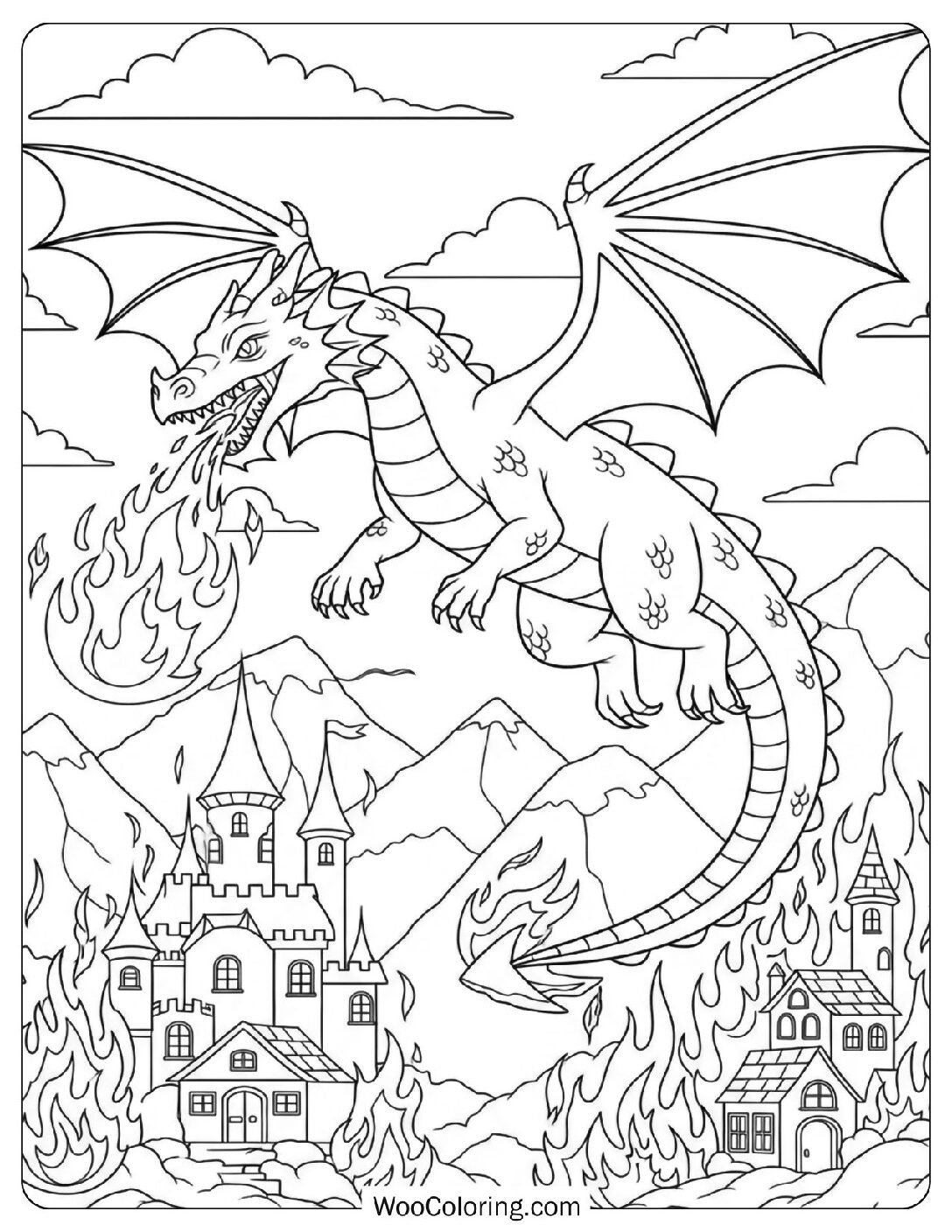 Dragon Maps Colouring In 58 Dragon Coloring Pages (Free PDF To Print) | Woo Coloring