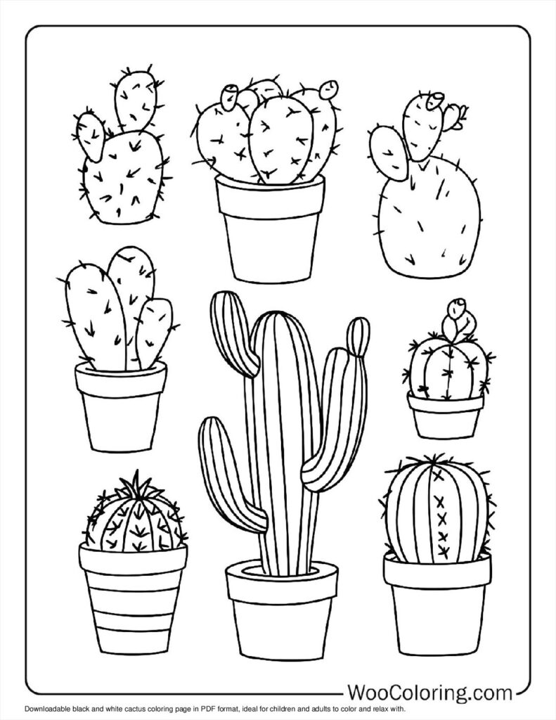 100  Cactus coloring pages  Free PDF To Print  - 1