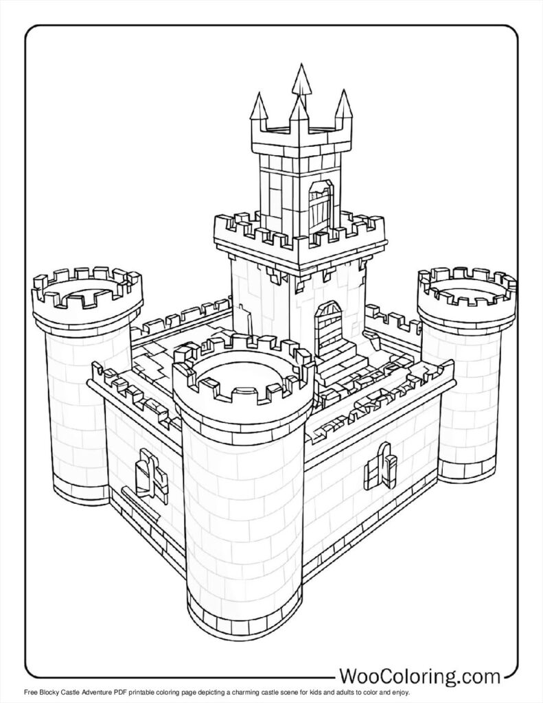 100  Castle coloring pages  Free PDF To Print  - 88