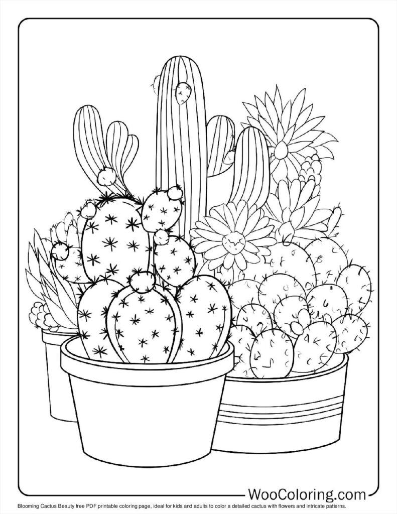 100  Cactus coloring pages  Free PDF To Print  - 22