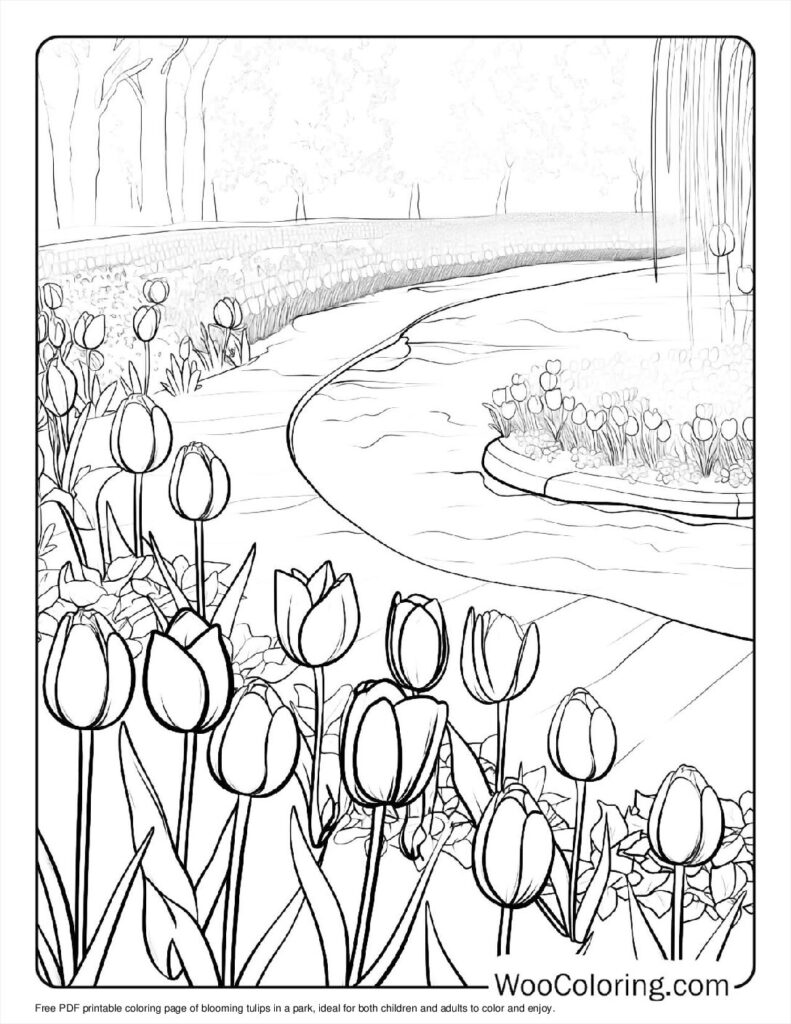 100  Tulip coloring pages  Free PDF To Print  - 36