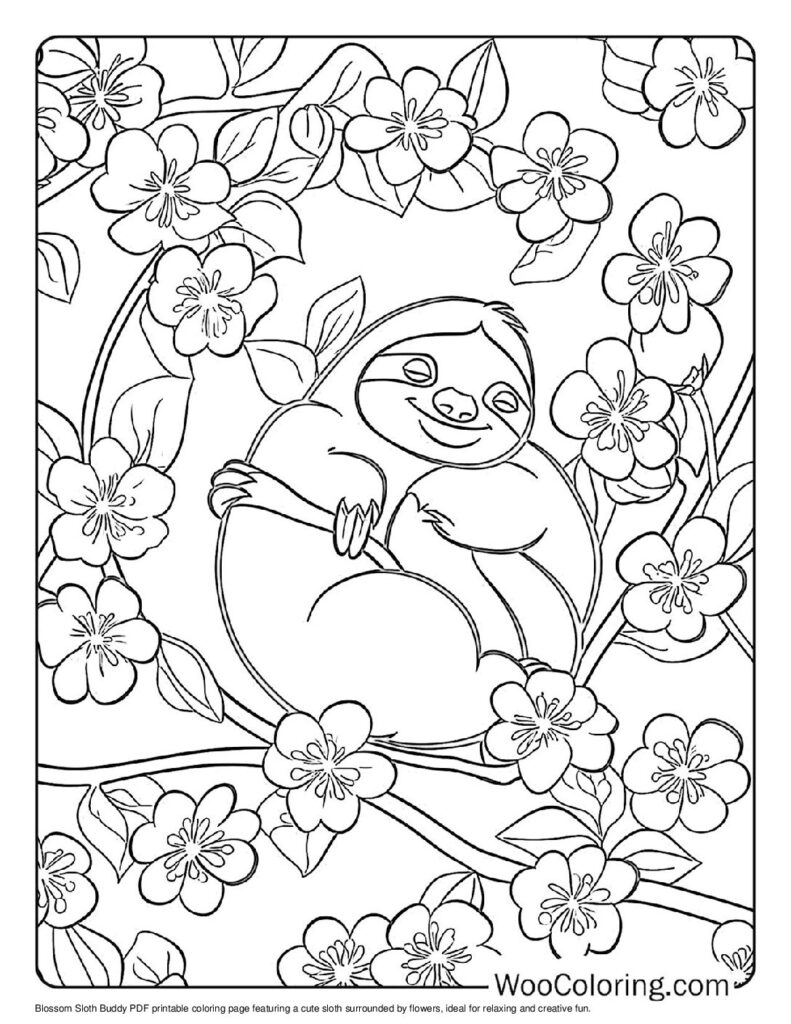 100  Sloth coloring pages  Free PDF To Print  - 44