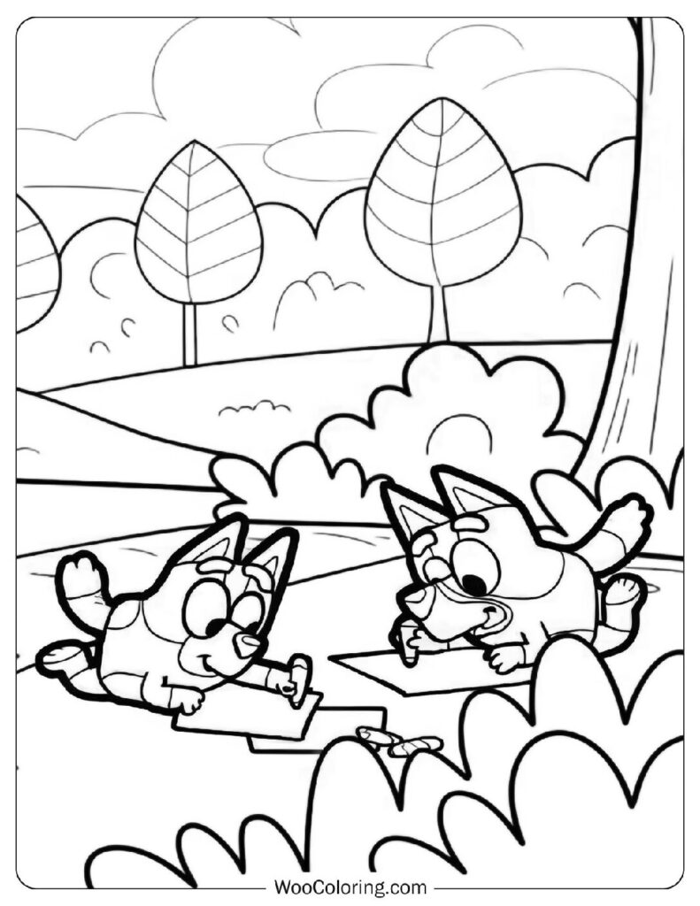 Bluey And Bingo, The Best Sister Duo Coloring Page