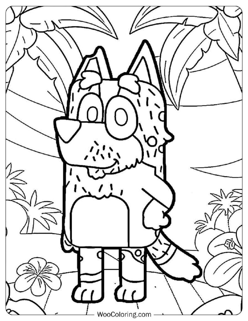 Bob Heeler Relaxing At The Beach Coloring Sheet For Preschoolers