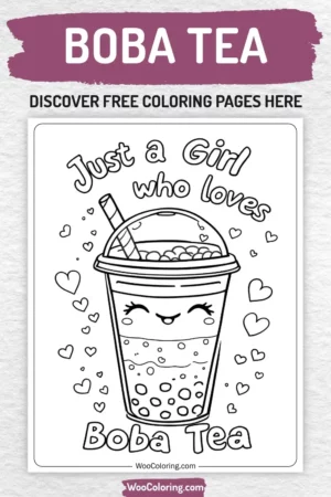 Boba Tea coloring pages designs for kids