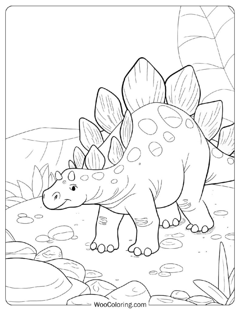 Bold Stegosaurus on the Move