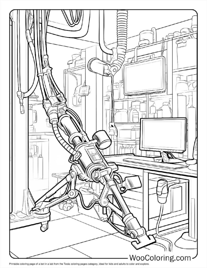 Bot in the Lab Coloring Page