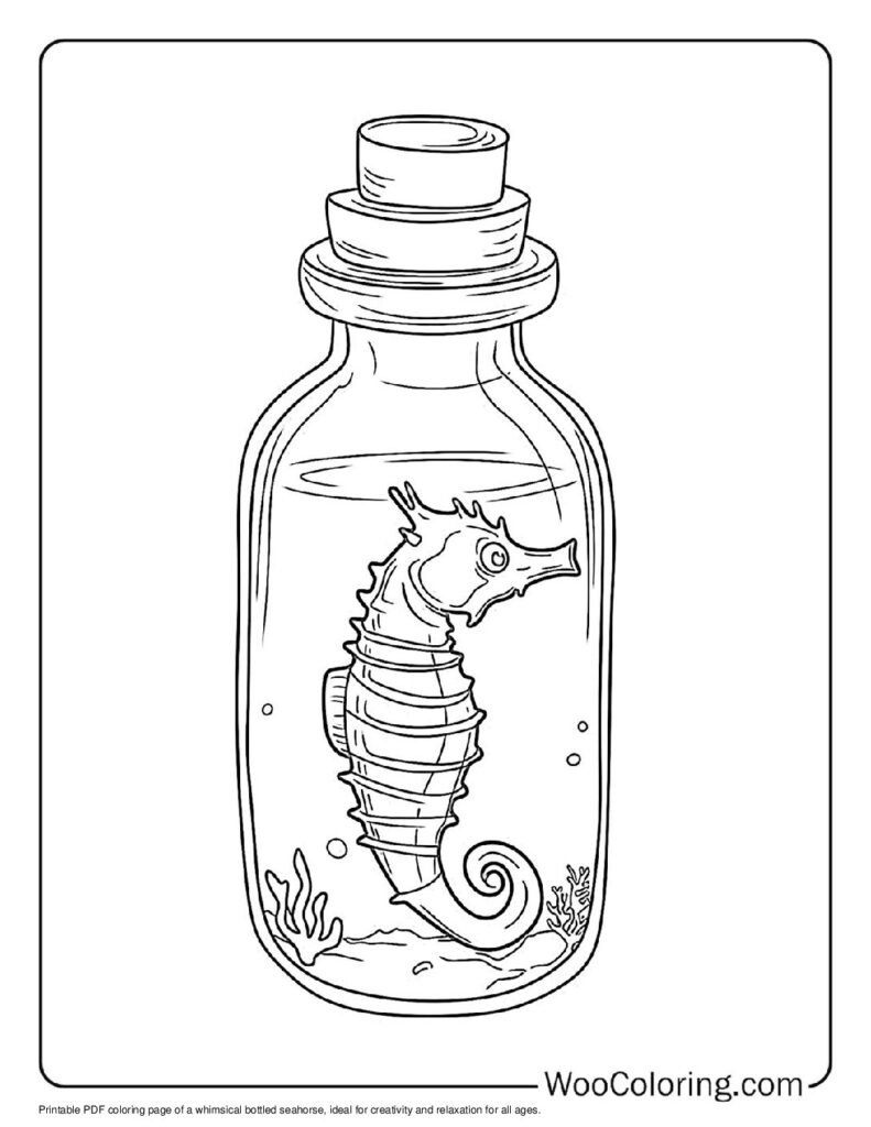 100  Seahorse coloring pages  Free PDF To Print  - 77