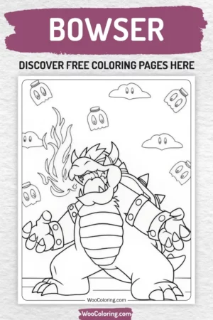 Bowser coloring pages designs for kids