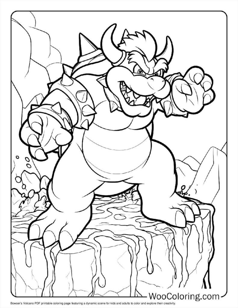 Bowser’s Volcano Coloring Sheet