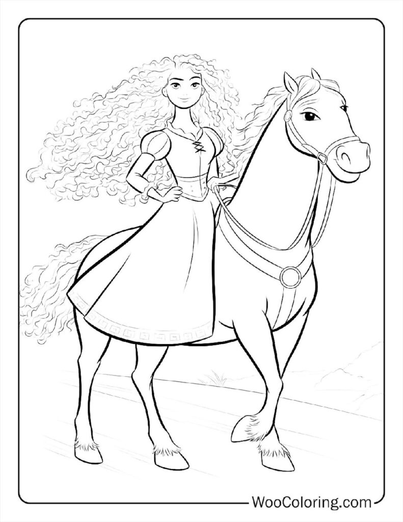 Brave Heart of Merida Coloring Page For Kids