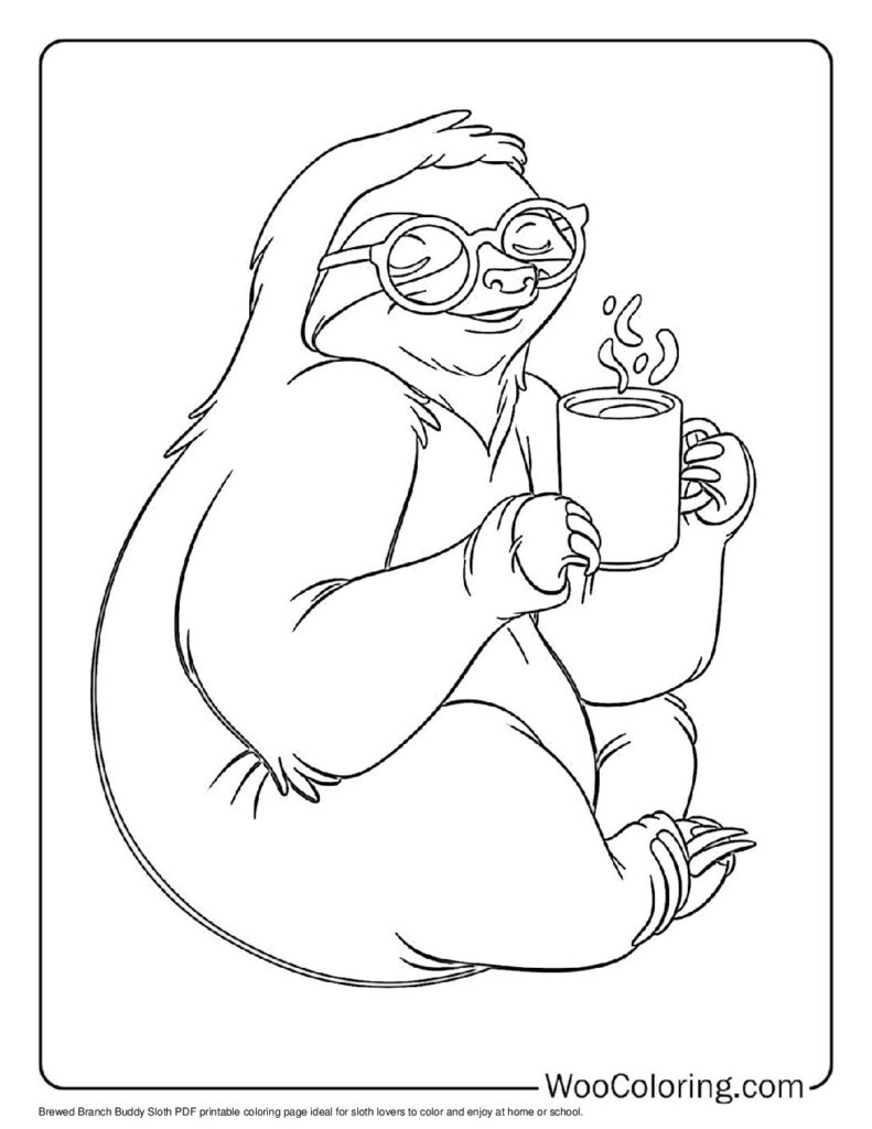 100  Sloth coloring pages  Free PDF To Print  - 53