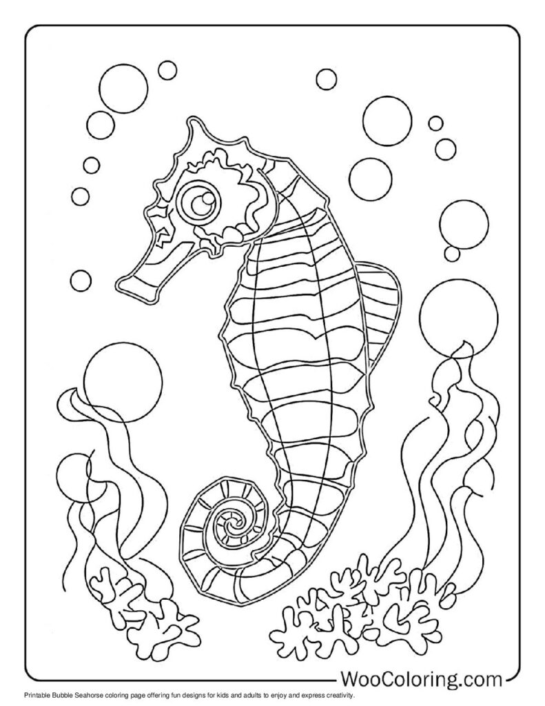 100  Seahorse coloring pages  Free PDF To Print  - 25