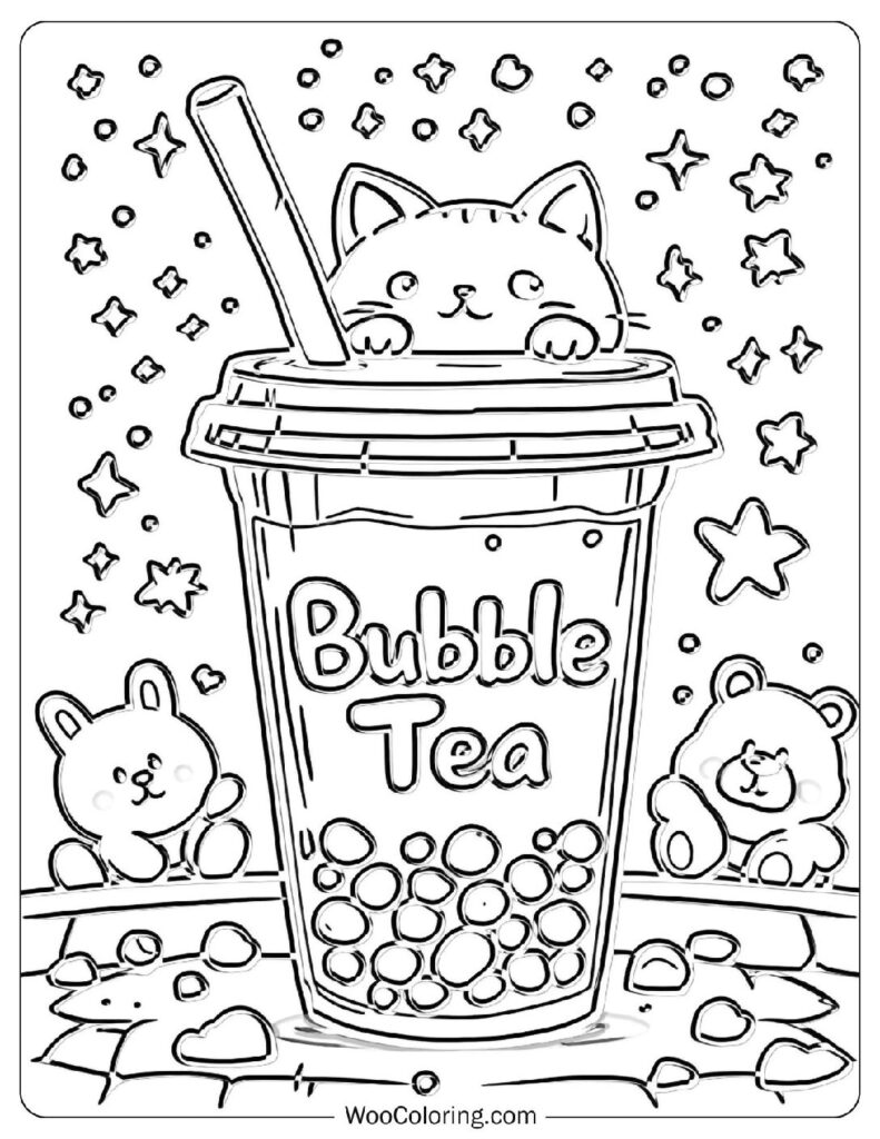 24 Boba Tea Coloring Pages (Free PDF To Print) | Woo Coloring