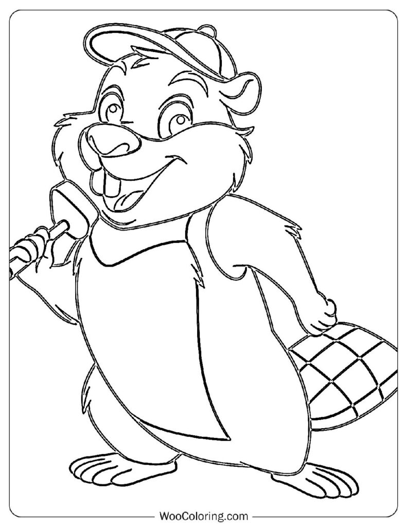 Builder Beaver Coloring Page