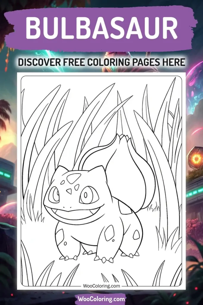 Bulbasaur coloring pages designs from video game