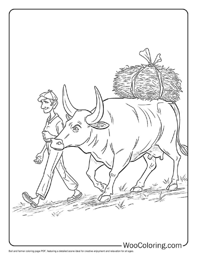 100  Bull coloring pages  Free PDF To Print  - 69