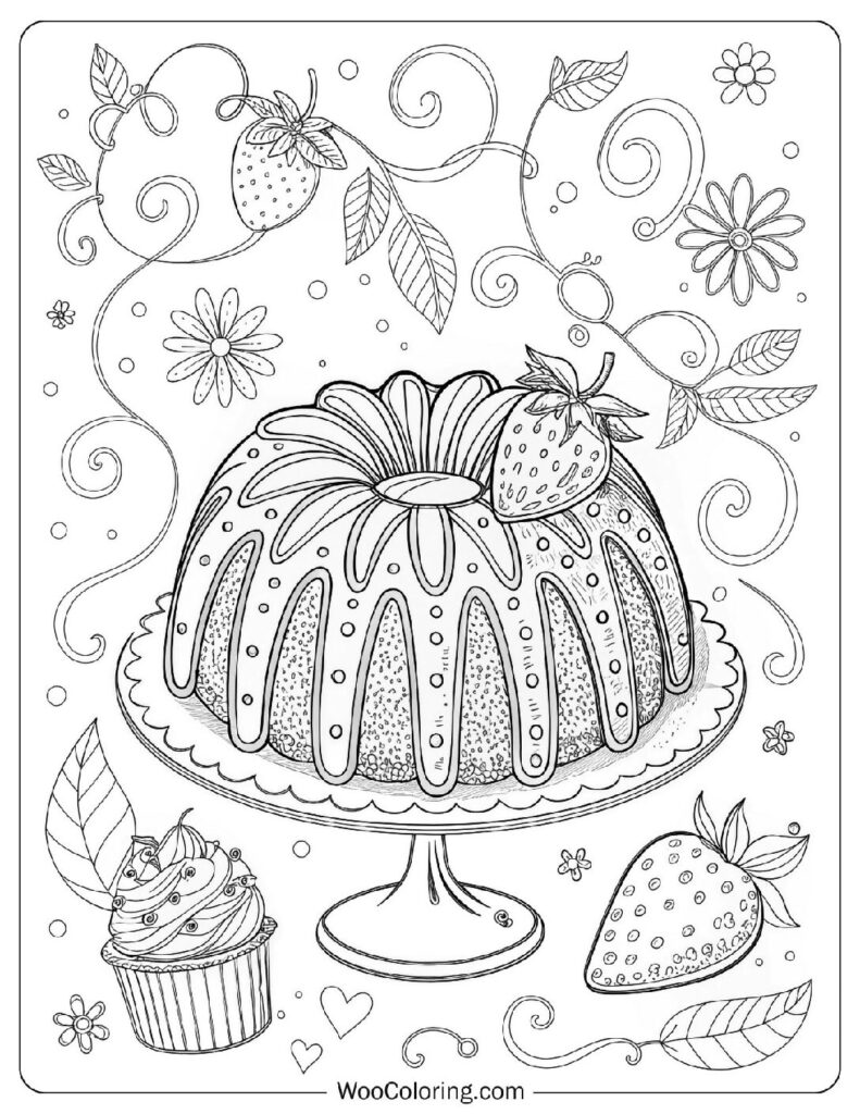 36 Cake Coloring Pages  Free PDF To Print  - 34