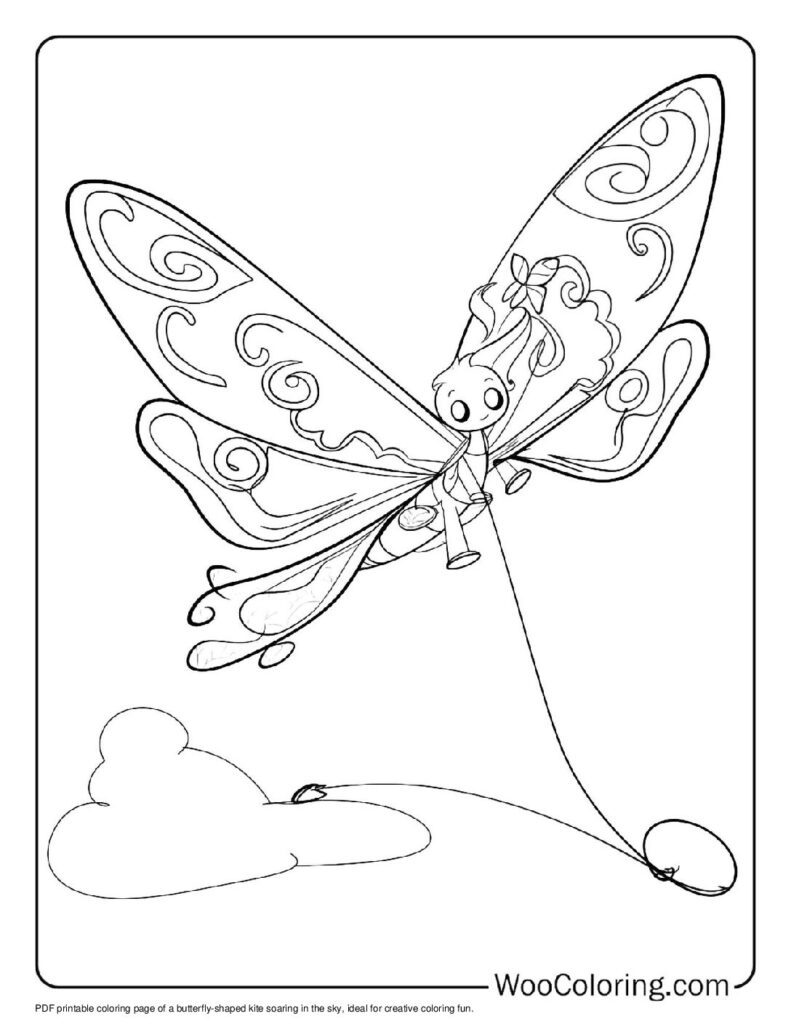 100  Kite coloring pages  Free PDF To Print  - 73