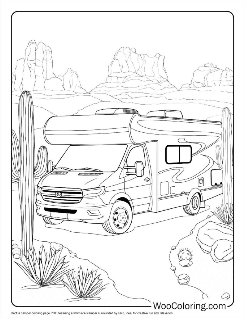 100  Camper   RV coloring pages  Free PDF To Print  - 63