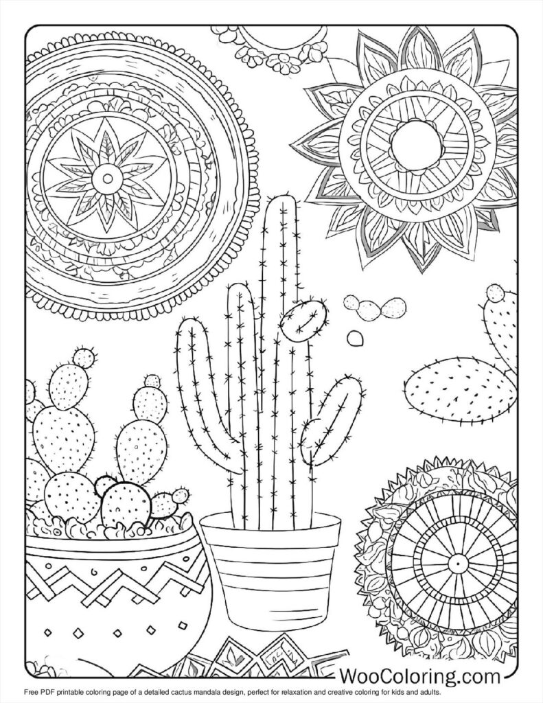 100  Cactus coloring pages  Free PDF To Print  - 75
