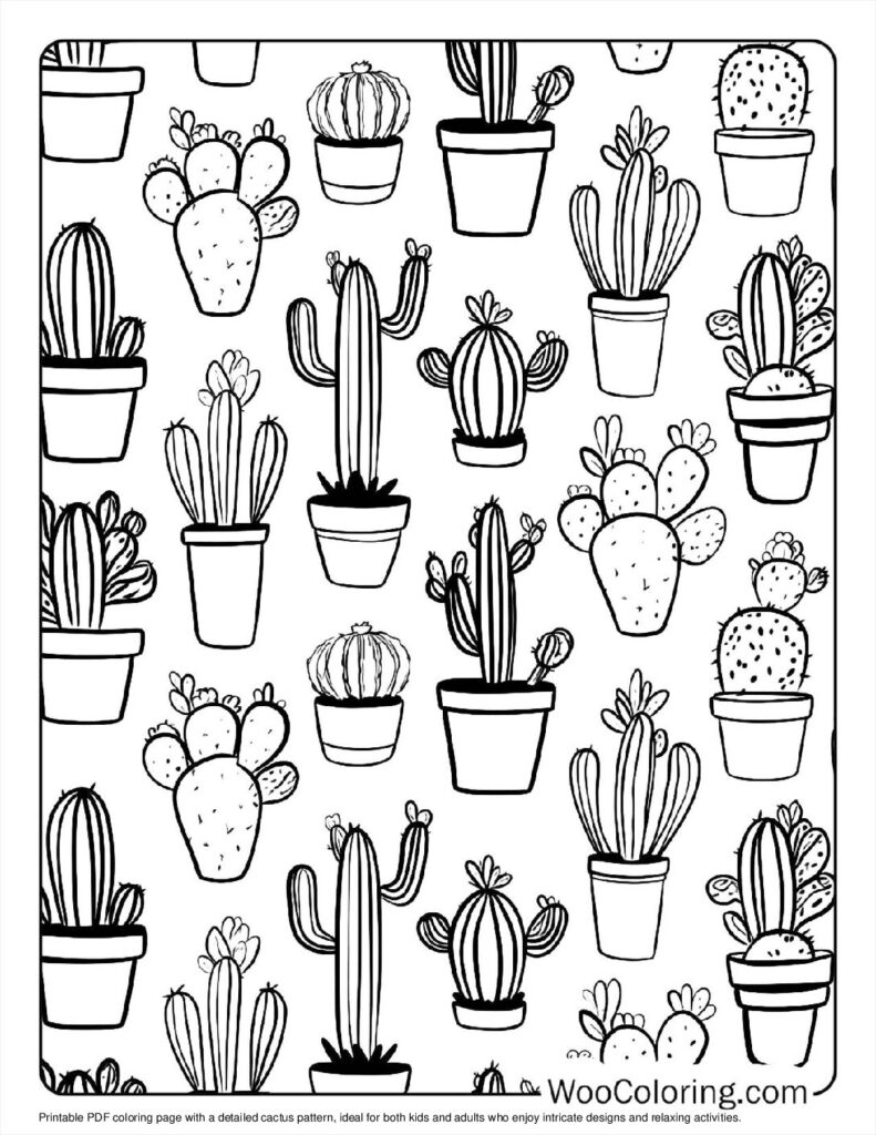 100  Cactus coloring pages  Free PDF To Print  - 6