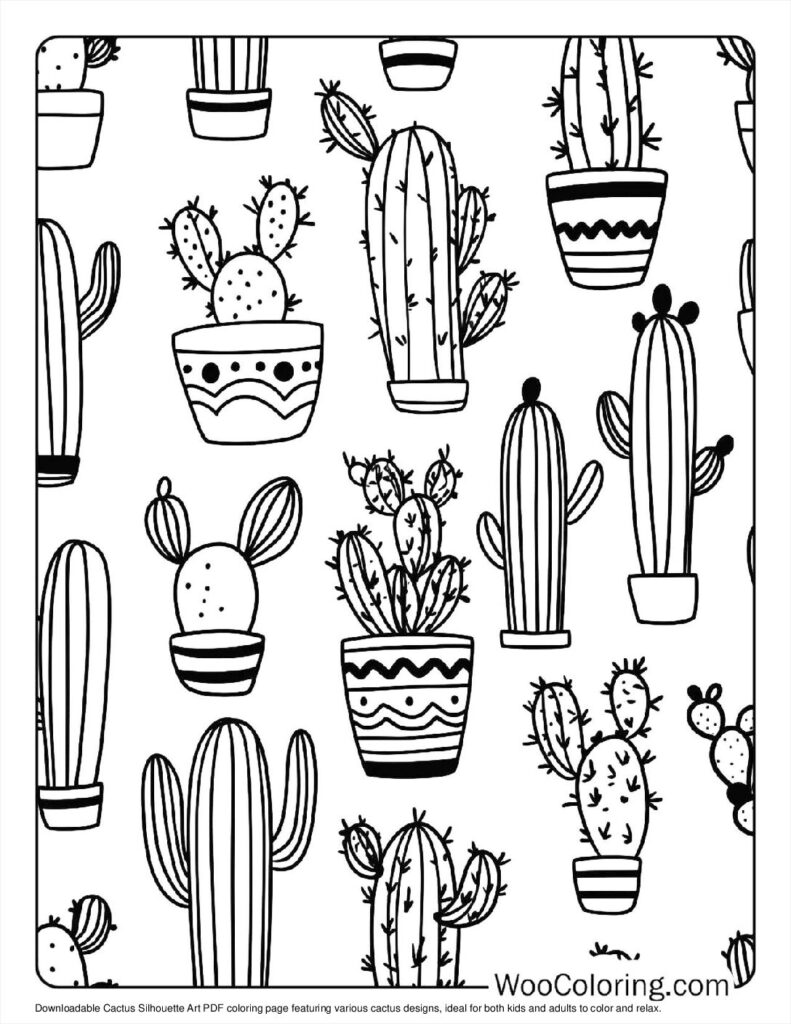 100  Cactus coloring pages  Free PDF To Print  - 5