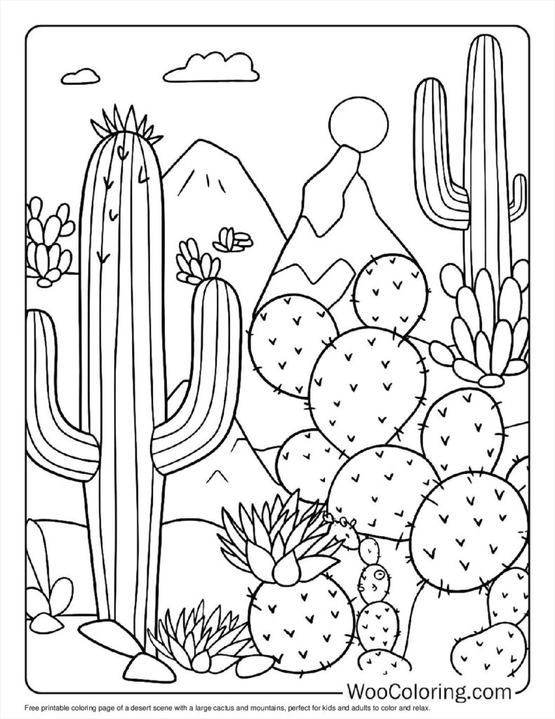 100  Cactus coloring pages  Free PDF To Print  - 25