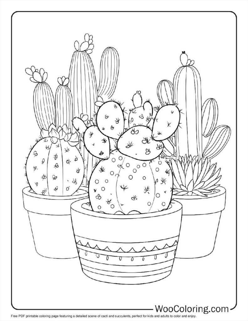 100  Cactus coloring pages  Free PDF To Print  - 28