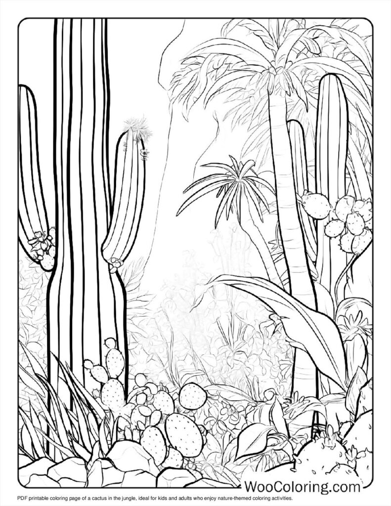 100  Cactus coloring pages  Free PDF To Print  - 16