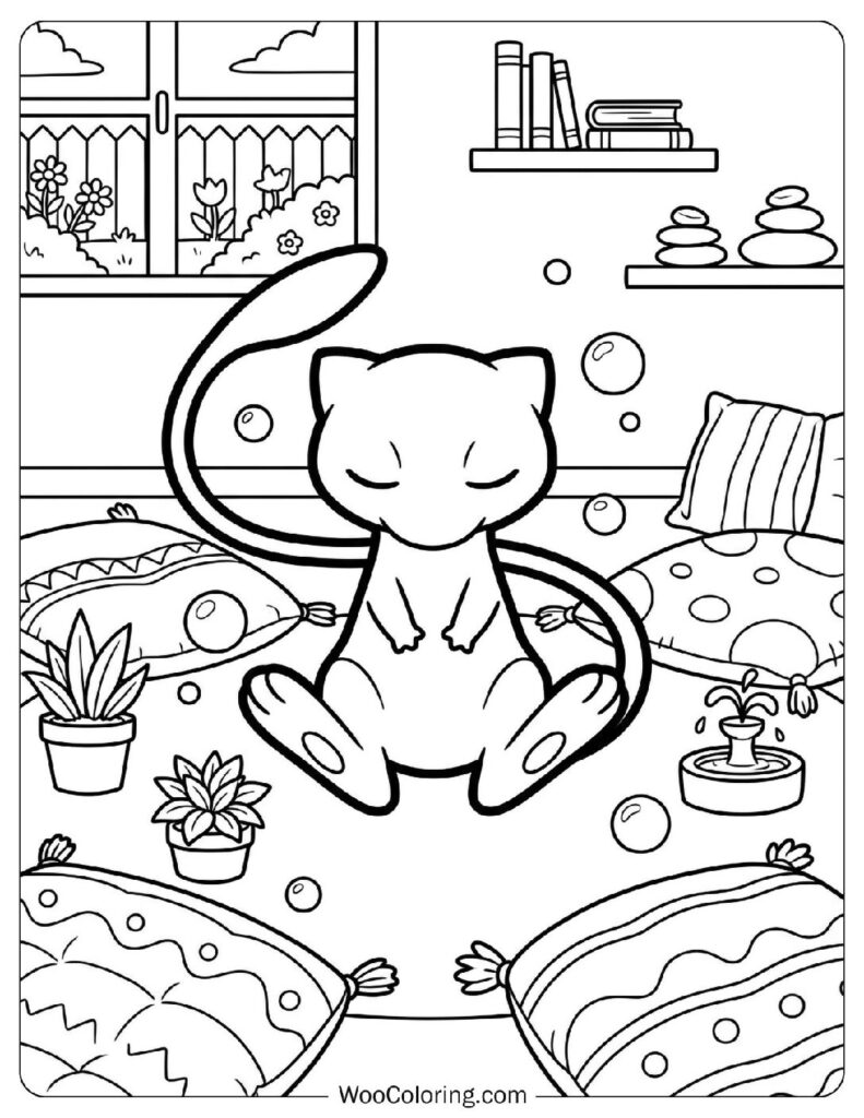 Calm Meditation Room with Soft Mats and Peaceful Atmosphere