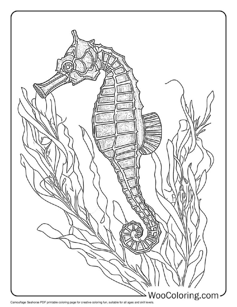 100  Seahorse coloring pages  Free PDF To Print  - 68