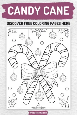 Candy Cane coloring pages designs for kids