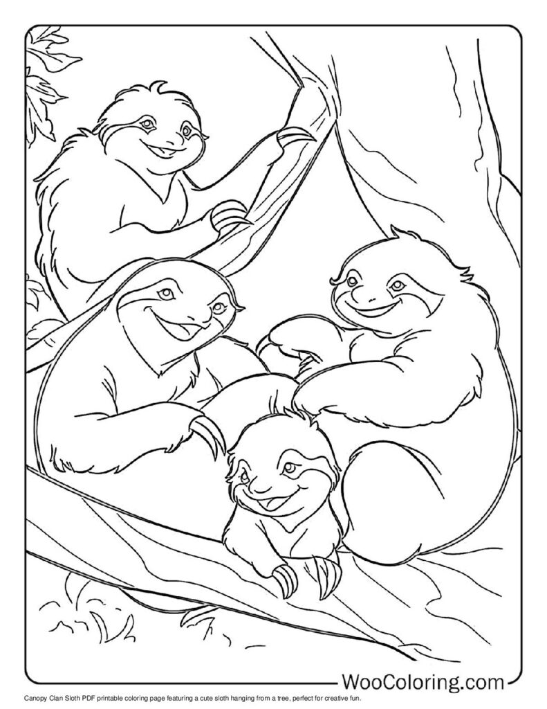 100  Sloth coloring pages  Free PDF To Print  - 63