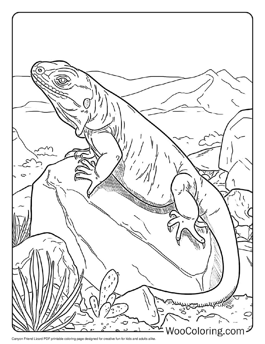 100+ Lizard coloring pages (Free PDF To Print) | Woo Coloring