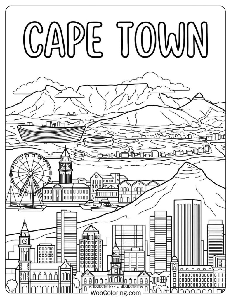 Cape Town Skyline with Table Mountain and V&A Waterfront