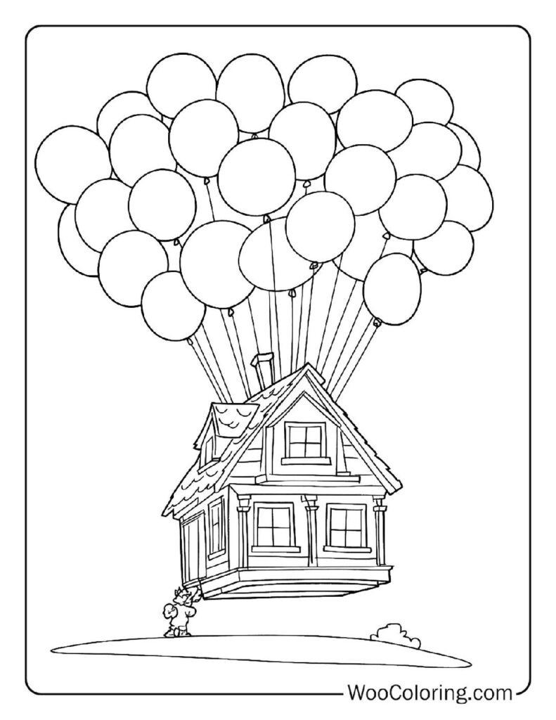 Carl's Balloon Journey Coloring Page