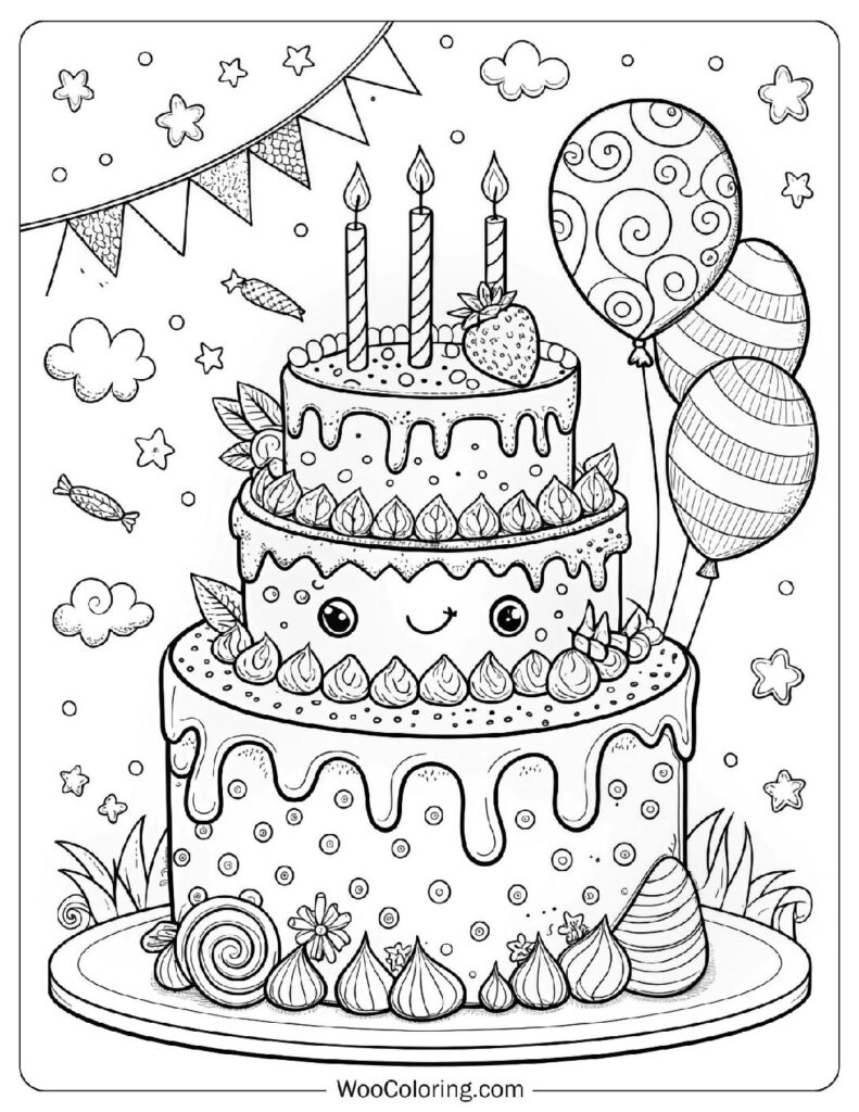 36 Cake Coloring Pages  Free PDF To Print  - 58