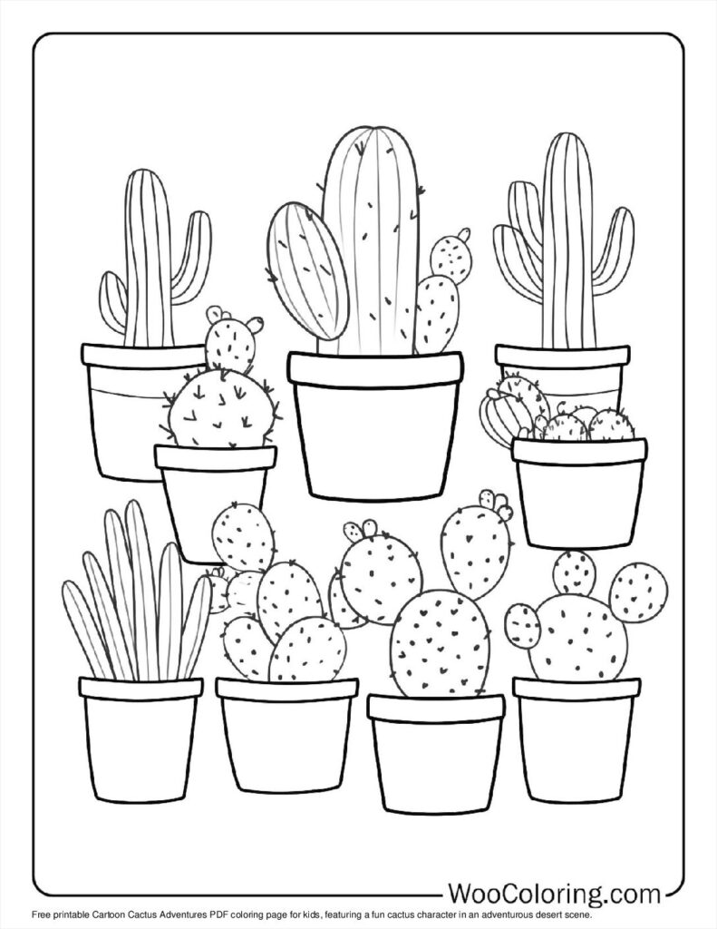 100  Cactus coloring pages  Free PDF To Print  - 95