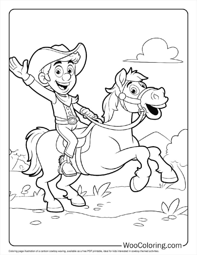 100  Cowboy coloring pages  Free PDF To Print  - 11
