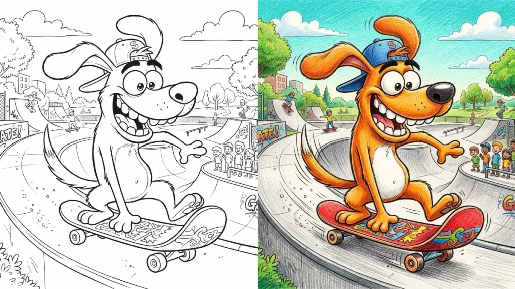 Cartoon Dog Coloring Pages