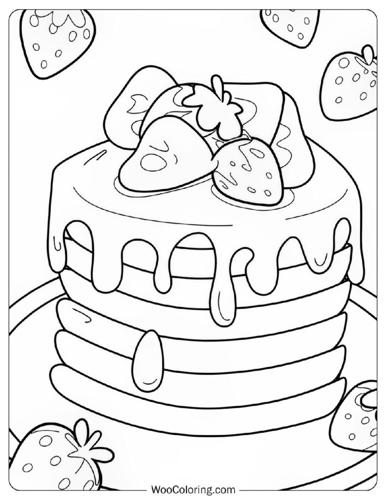 22 Pancake Coloring Pages  Free PDF To Print  - 8