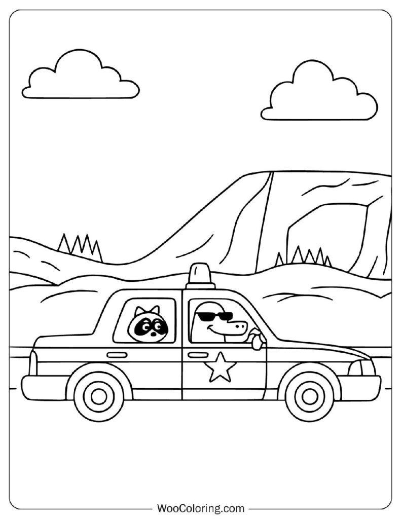 Cartoon Police Vehicle Adventure In The Mountains From Cars For Kids