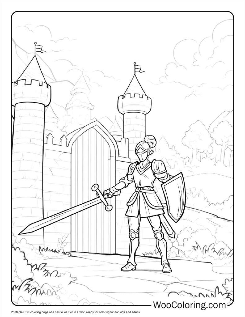 100  Knight coloring pages  Free PDF To Print  - 20