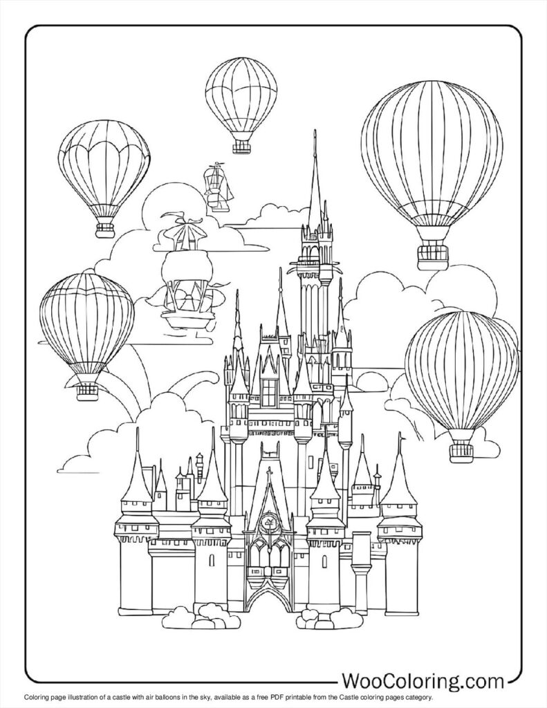 100  Castle coloring pages  Free PDF To Print  - 88